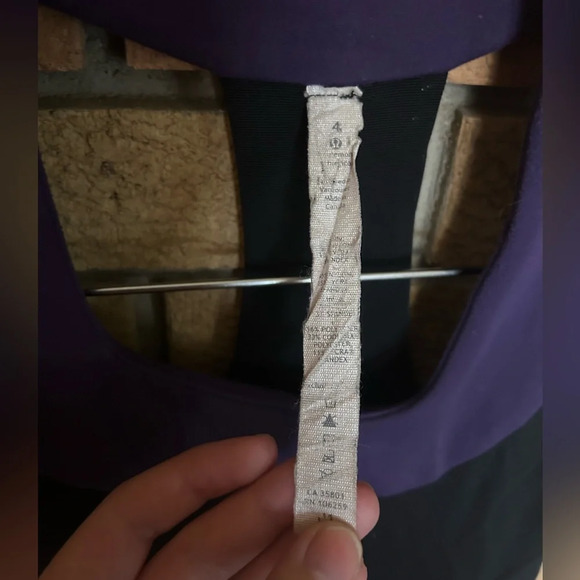 Lululemon Thick Strap Scoop Neck Halter Tank Top Black & Purple Size 4 - Picture 2 of 5